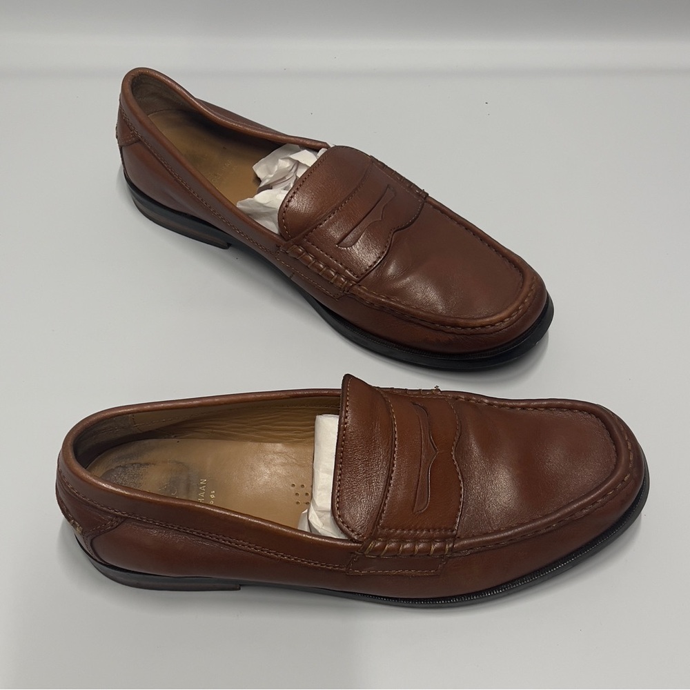 COLE HAAN Men’s Size 9 1/2M Brown Penny slip on  Loafers